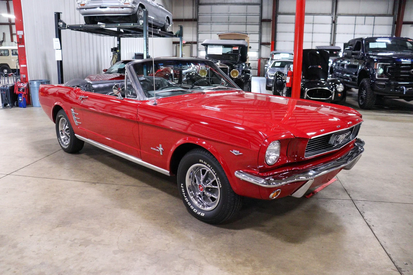 1966 Ford Mustang, stock 2018, front three-quarter view