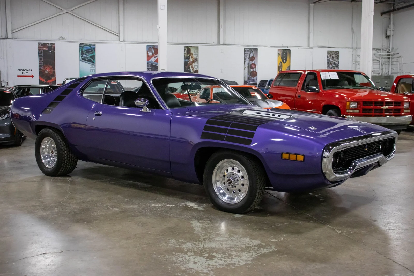 1971 Plymouth Roadrunner, stock 2029, front three-quarter view